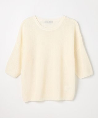 ANY 【洗濯機可/アンチピリング】ギマハーフスリーブニット エクリュ