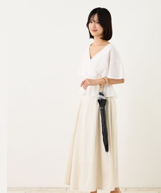 ATRENA 体感-10℃コカゲル晴雨兼用 スライド式ロングアンブレラ ブラック×ホワイト