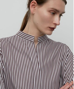 BEIGE， BAILLEUL / ロングシャツ Brown Stripe
