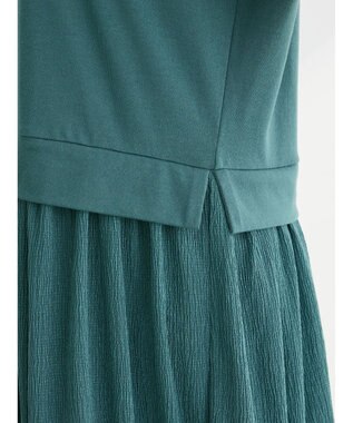 Green Parks カットソー異素材ドッキングワンピース Khaki