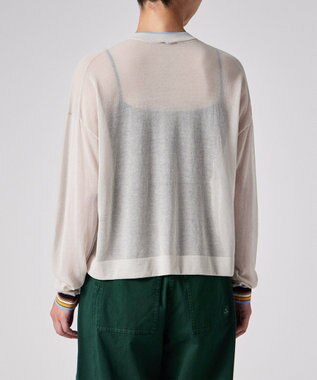 Paul Smith リブストライプ シアーカーディガン エクリュ