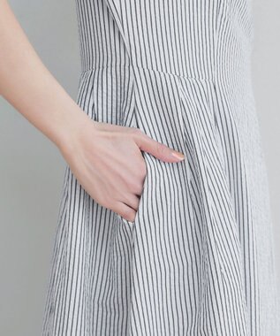 Tiaclasse 【洗える】サッカーストライプワンピース オフストライプ