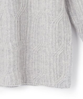 ICB L 【洗える】 ソフトカシミヤミックス 幾何学柄ニット ライトグレー系