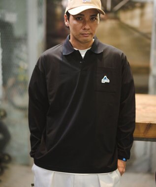 SHARE PARK MENS 【UVケア・吸水速乾・ストレッチ・軽量 】エンブレムポロTシャツ（L・XLサイズ） ブラック系