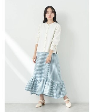 earth music&ecology パールスナップボタンカーディガン Ivory