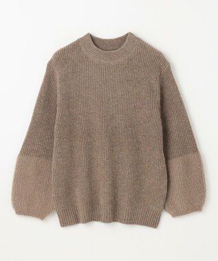 ANY ラムウールフェザーコンビプルオーバー モカ