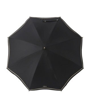 MOONBAT FURLA 晴雨兼用日傘 長傘 ジッパー刺繍 ／遮光 遮熱 UV ブラック