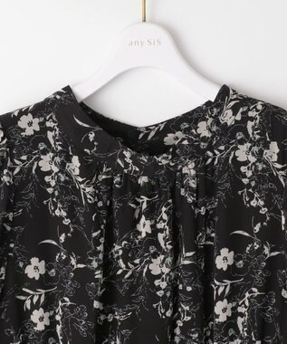 ANY SIS 【洗える】フラワープリント ワンピース ブラックベース