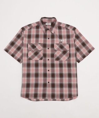 WEGO 【ユニセックス着用ITEM】グラフィックオンブレチェックシャツ（SS） ピンク