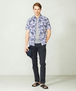 JOSEPH ABBOUD リヨセルリーフ 半袖シャツ パープル系5