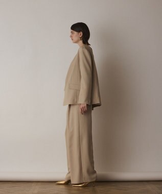 GRACE CONTINENTAL バックシャンノーカラージャケット ベージュ