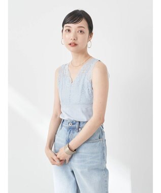 earth music&ecology 前後２ＷＡＹレースタンクトップ Sax