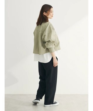 Green Parks ショート丈ワイドシャツ Olive