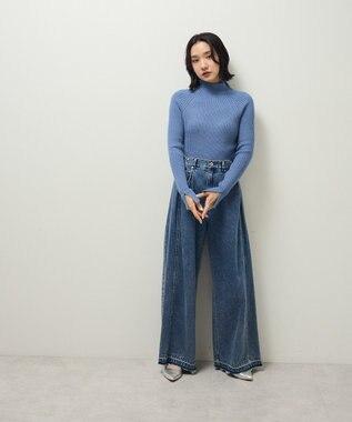 Green Parks ・Ｐｅｔｉｔ　Ｆｌｅｕｒ　ボトルネックリブニット Blue