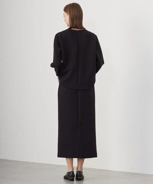 ICB 【洗える・WEB限定カラーあり】コンパクトダブルフェイス スカート ブラック系