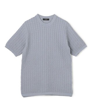 JOSEPH HOMME ドライコットンリンクス　半袖クルーネックニット スカイブルー系