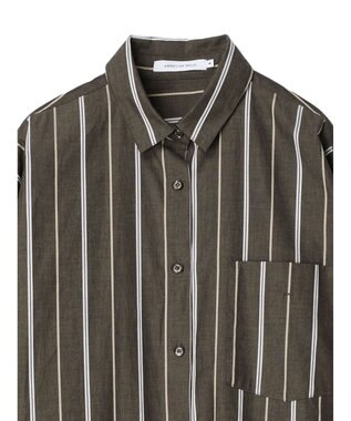AMERICAN HOLIC ドビーストライプシャツチュニック Stripe Brown