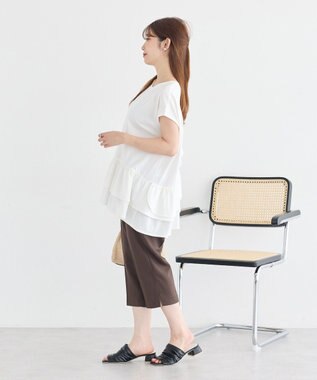 earth music&ecology 【接触冷感】ラッフルヘムプルオーバー Off White
