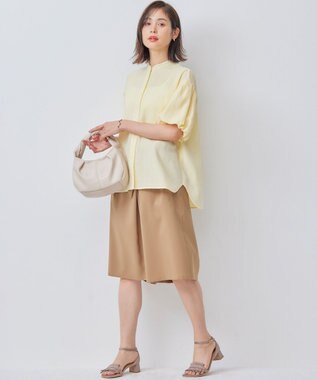 組曲 【WEB限定】ステッチストライプドビー ブラウス シェルイエロー系