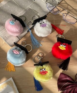 WEGO 卒業おめおめモンスターぬいぐるみキーホルダー サックス