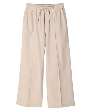 Green Parks 綿麻混イージーワイドパンツ Light Beige