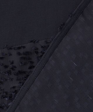 23区 カットジャカードコンビ シアー ブラウス ネイビー系