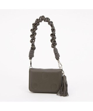 UNBILLION ペルケ perche / ドット型押し・ジャバラチャームウォレットショルダー GY