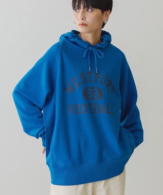 AMERICAN HOLIC ＦＯＯＴＢＡＬＬ　フーディーＢＩＧスウェット Blue