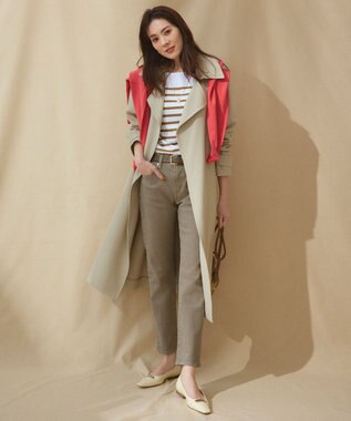 23区 S ストレッチコットンポリエステル ニット オレンジ系