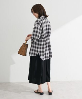 Green Parks チェック５分袖ジャケット Black