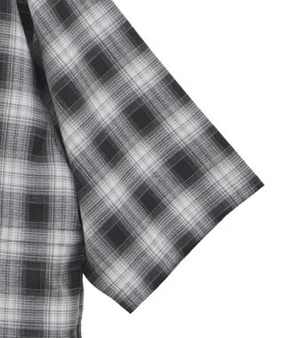 Green Parks チェック５分袖ジャケット Black