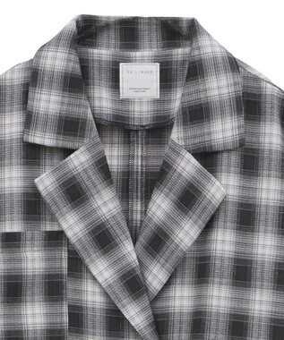 Green Parks チェック５分袖ジャケット Black