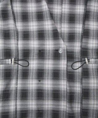 Green Parks チェック５分袖ジャケット Black