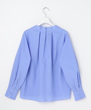 自由区 【カタログ掲載】ナチュラルタッチスタンドカラー ブラウス サックス