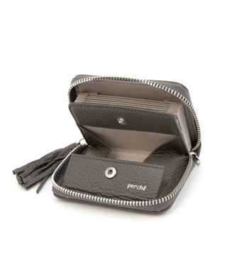 UNBILLION ペルケ perche / ドット型押し・ジャバラチャームウォレットショルダー GY