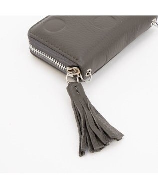 UNBILLION ペルケ perche / ドット型押し・ジャバラチャームウォレットショルダー GY