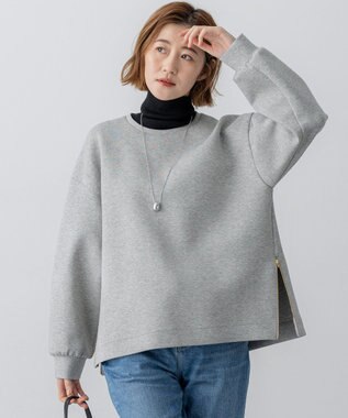 【VERY掲載/洗える】コットンエアーダンボール サイドジップ カットソー