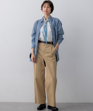 23区 ライトダンガリー デニムシャツ ターコイズブルー系