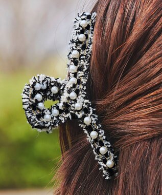 Tiaclasse ツイードパールクリップ