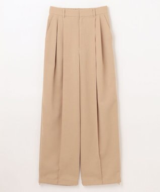 GRACE CONTINENTAL ストレッチスラブタックパンツ ベージュ