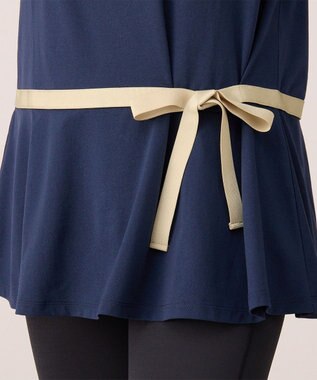 Chacott サイドリボンワンピースTシャツ ネイビー