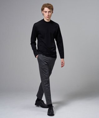 JOSEPH HOMME 新色追加【高機能素材】ハイゲージベアスムース　モックネック長袖Ｔシャツ ブラック系