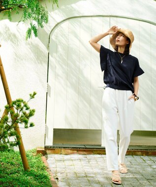 UNFILO UVモイストフレアースリーブニット ネイビー