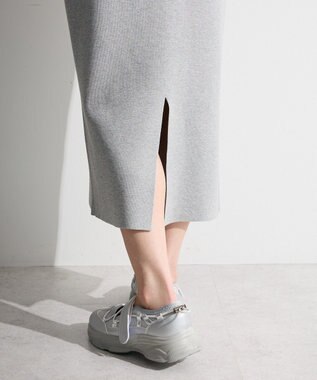 Green Parks ニットタイトスカート Gray Mixture