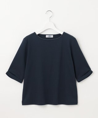 J.PRESS LADIES 【接触冷感・UVケア】スムースジャージー タックスリーブ カットソー ネイビー系