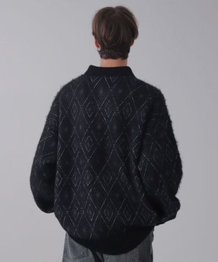 WEGO 【ユニセックス着用ITEM】アーガイルニットポロ ブラック