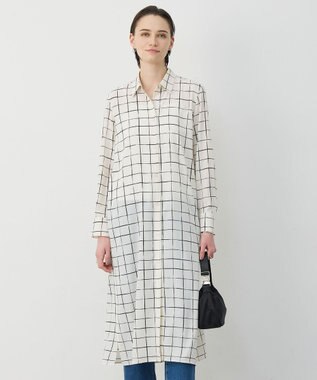 ICB L 【30th ANNIVERSARY】 ウィンドウペンプリント シャツワンピース