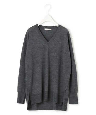 ICB 【洗える】 コンパクトウール Vネックプルオーバー ライトグレー系