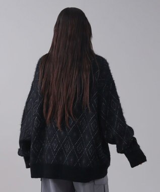 WEGO 【ユニセックス着用ITEM】アーガイルニットポロ ブラック