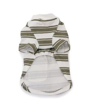 PET PARADISE ペットパラダイス 縞のびのびリブＴシャツ 小型犬 グリーン